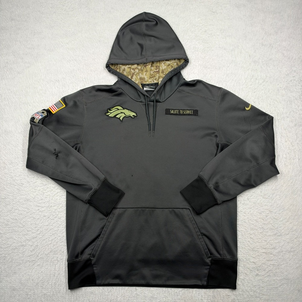Denver Bronco's NFL Nike Therma-Fit Salute To Service Hoodie Sweater Men's L